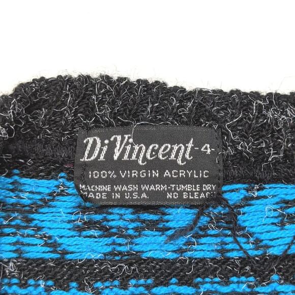 Vintage DiVincent Cardigan Boys Size 2T Retro 80s Knit V-neck Sweater - Picture 3 of 3